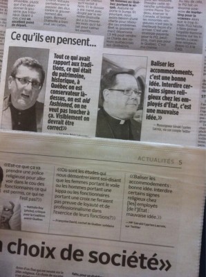 Tweet de Mgr Lacroix publié dans le journal